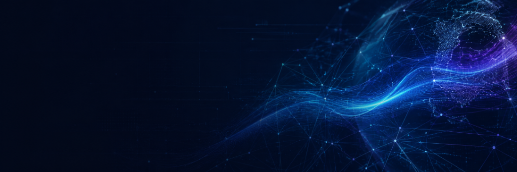 Abstract visualization of global AI-driven digital search networks